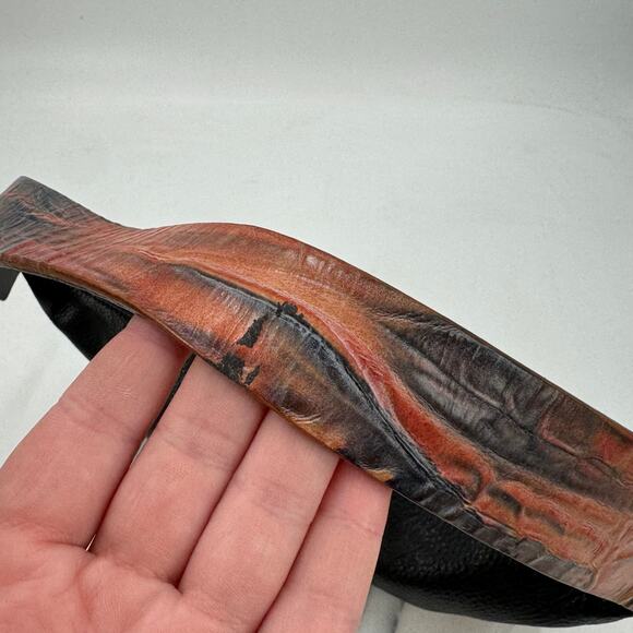 Bonini Y2K Abstract orange and black leather shoulder bag - Picture 8 of 10